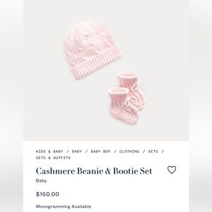 Ralph Lauren Cashmere hat and booties set (baby)